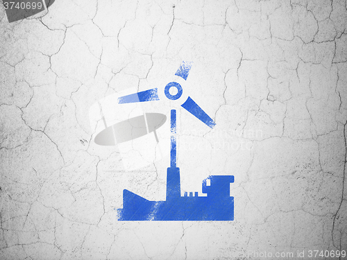 Image of Manufacuring concept: Windmill on wall background