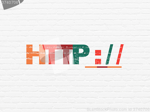 Image of Web development concept: Http : / / on wall background