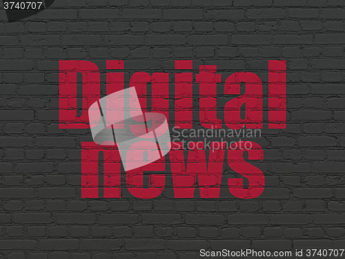 Image of News concept: Digital News on wall background