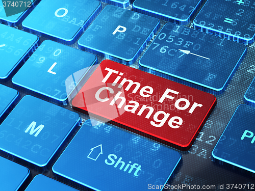 Image of Time concept: Time For Change on computer keyboard background