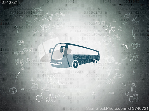 Image of Vacation concept: Bus on Digital Paper background