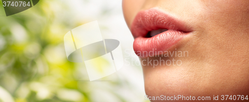 Image of close up of young woman lips
