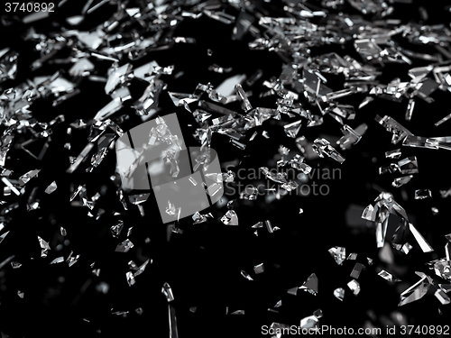 Image of Pieces of shattered or cracked glass with shallow dof