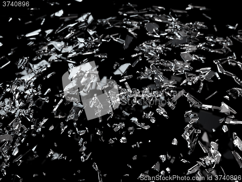 Image of Pieces of splitted or cracked glass shallow dof