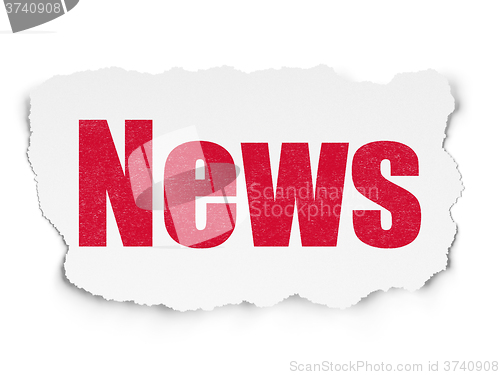 Image of News concept: News on Torn Paper background