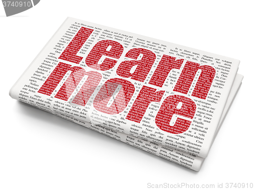 Image of Learning concept: Learn More on Newspaper background