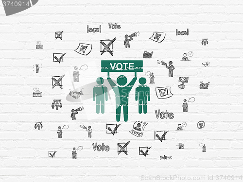 Image of Politics concept: Election Campaign on wall background