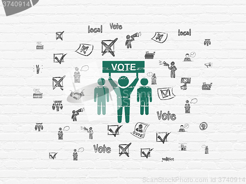 Image of Politics concept: Election Campaign on wall background