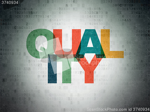 Image of Marketing concept: Quality on Digital Paper background
