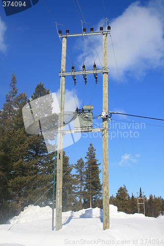 Image of Power lines in winter