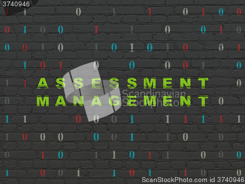 Image of Finance concept: Assessment Management on wall background