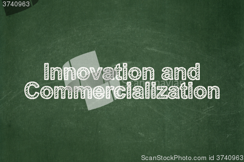 Image of Science concept: Innovation And Commercialization on chalkboard background