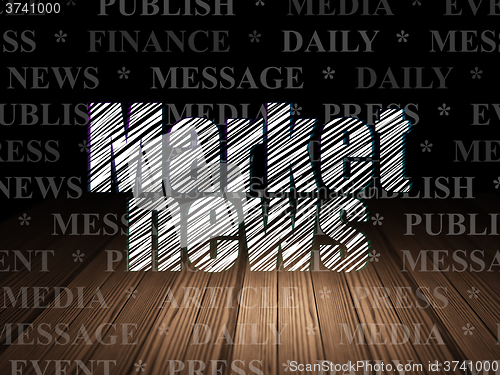 Image of News concept: Market News in grunge dark room