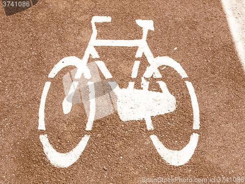 Image of  Bike lane sign vintage