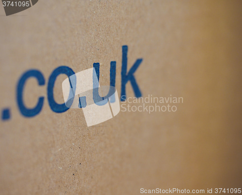 Image of Cardboard box with co uk