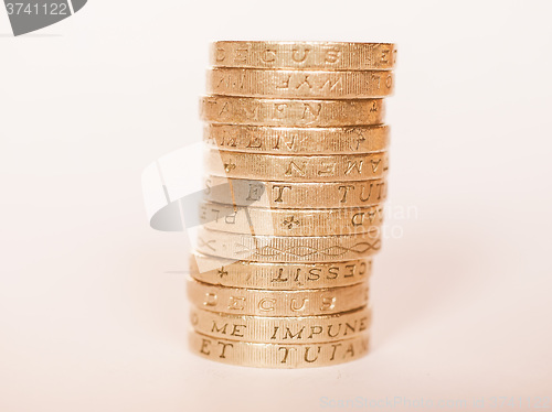 Image of  Pound coin pile vintage