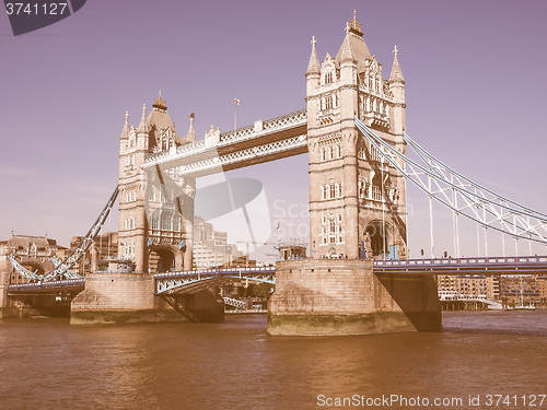 Image of Retro looking Tower Bridge in London