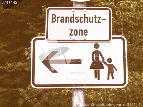 Image of  Pedestrian area sign vintage