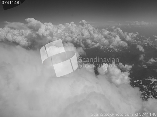 Image of Black and white Clouds on Alps