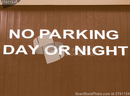 Image of  No parking sign vintage