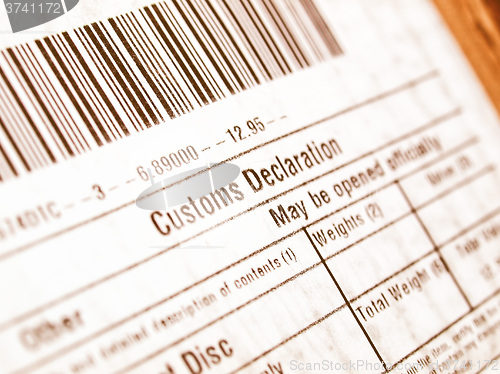 Image of  Customs declaration vintage