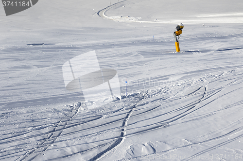 Image of Ski slope and snow gun