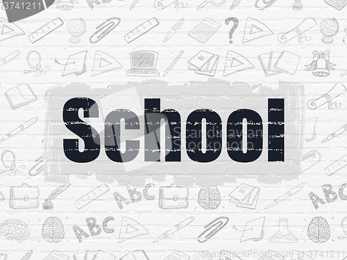 Image of Studying concept: School on wall background