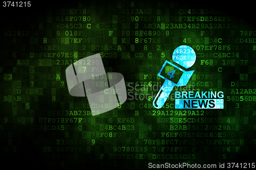 Image of News concept: Breaking News And Microphone on digital background