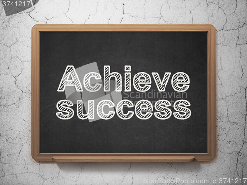 Image of Finance concept: Achieve Success on chalkboard background