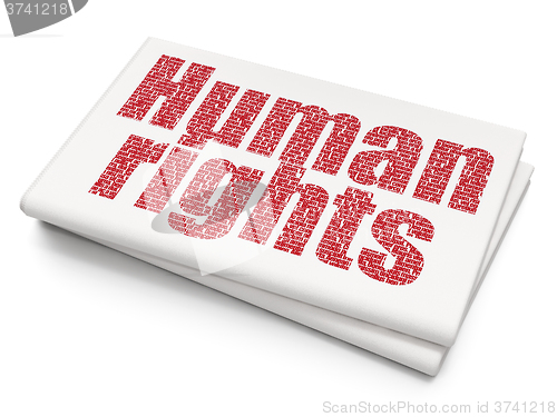 Image of Political concept: Human Rights on Blank Newspaper background