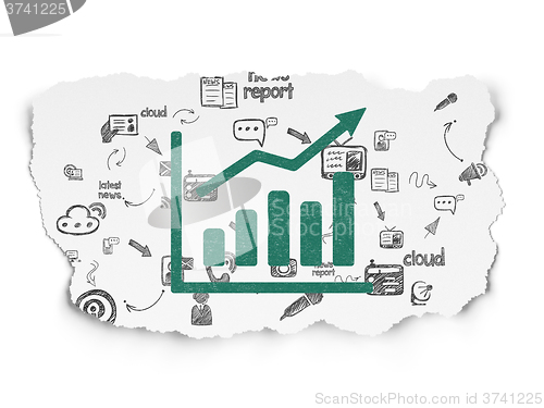 Image of News concept: Growth Graph on Torn Paper background