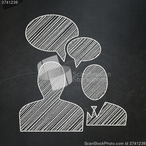 Image of Business concept: Business Meeting on chalkboard background