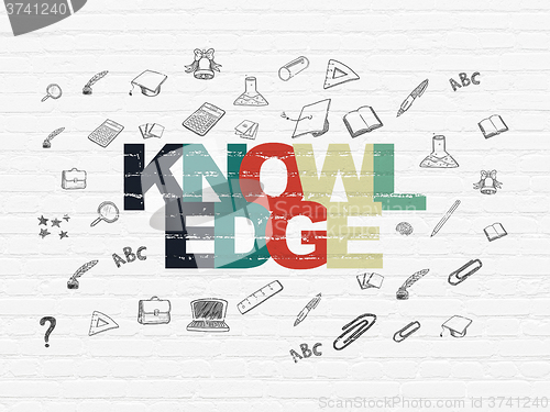 Image of Studying concept: Knowledge on wall background