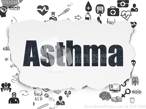 Image of Health concept: Asthma on Torn Paper background