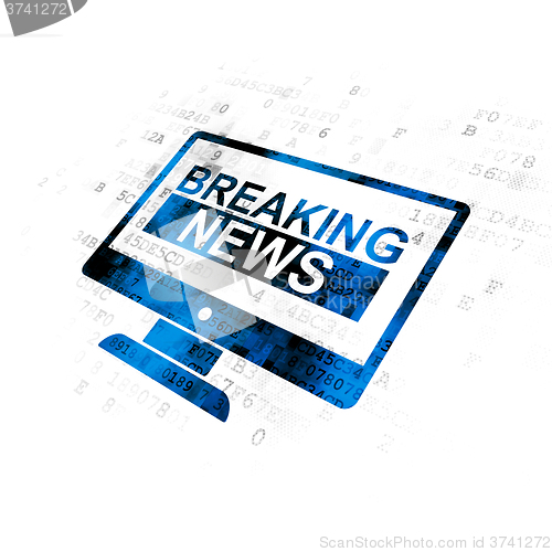 Image of News concept: Breaking News On Screen on Digital background