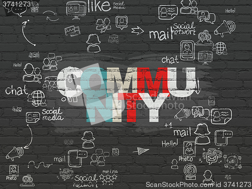 Image of Social network concept: Community on wall background