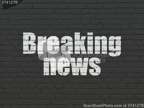 Image of News concept: Breaking News on wall background