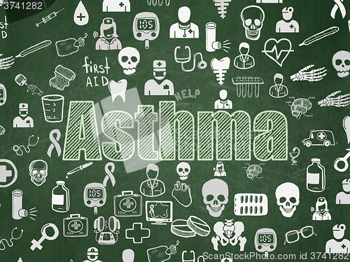 Image of Healthcare concept: Asthma on School Board background