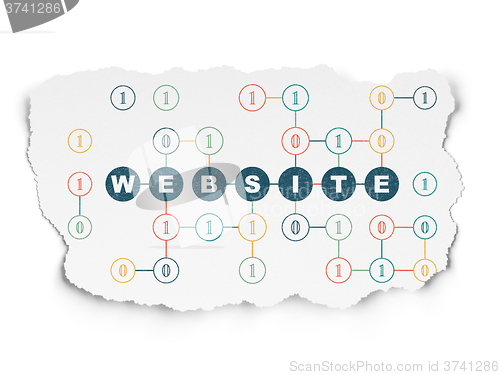 Image of Web development concept: Website on Torn Paper background