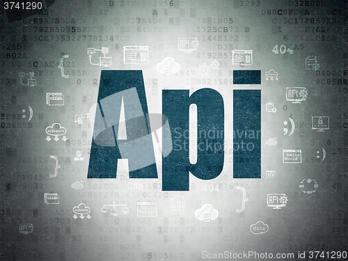 Image of Database concept: Api on Digital Paper background