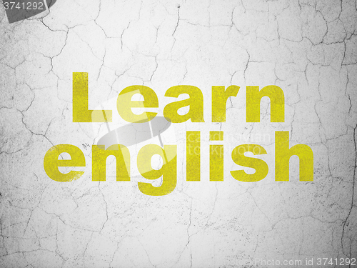 Image of Education concept: Learn English on wall background