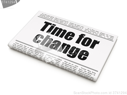 Image of Timeline concept: newspaper headline Time for Change