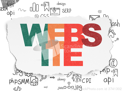 Image of Web development concept: Website on Torn Paper background