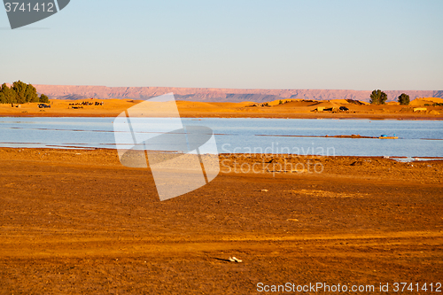 Image of sunshine in   yellow  desert  sand and     dune