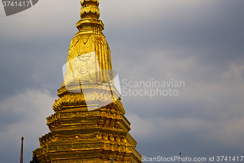 Image of  thailand asia   in  bangkok rain   colors  roof wat  palaces   
