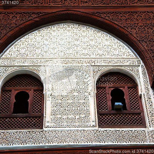 Image of moroccan old wall and brick in antique city