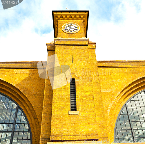 Image of old wall architecture in london england windows and brick exteri