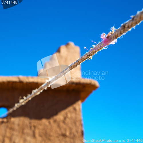 Image of moroccan old wall and brick in antique city