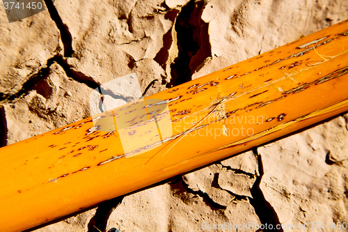 Image of cracked sand in   africa  abstract macro bark