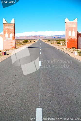 Image of gate   in todra gorge morocco    village